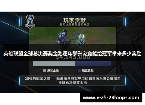 英雄联盟全球总决赛奖金池逐年攀升究竟能给冠军带来多少奖励